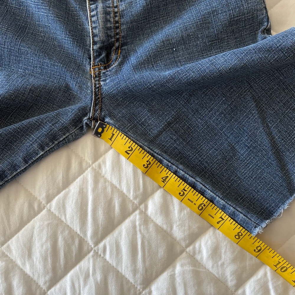 Roxy Girl Blue Denim Shorts with Gold, size 16 Stitching - Picture 7 of 7